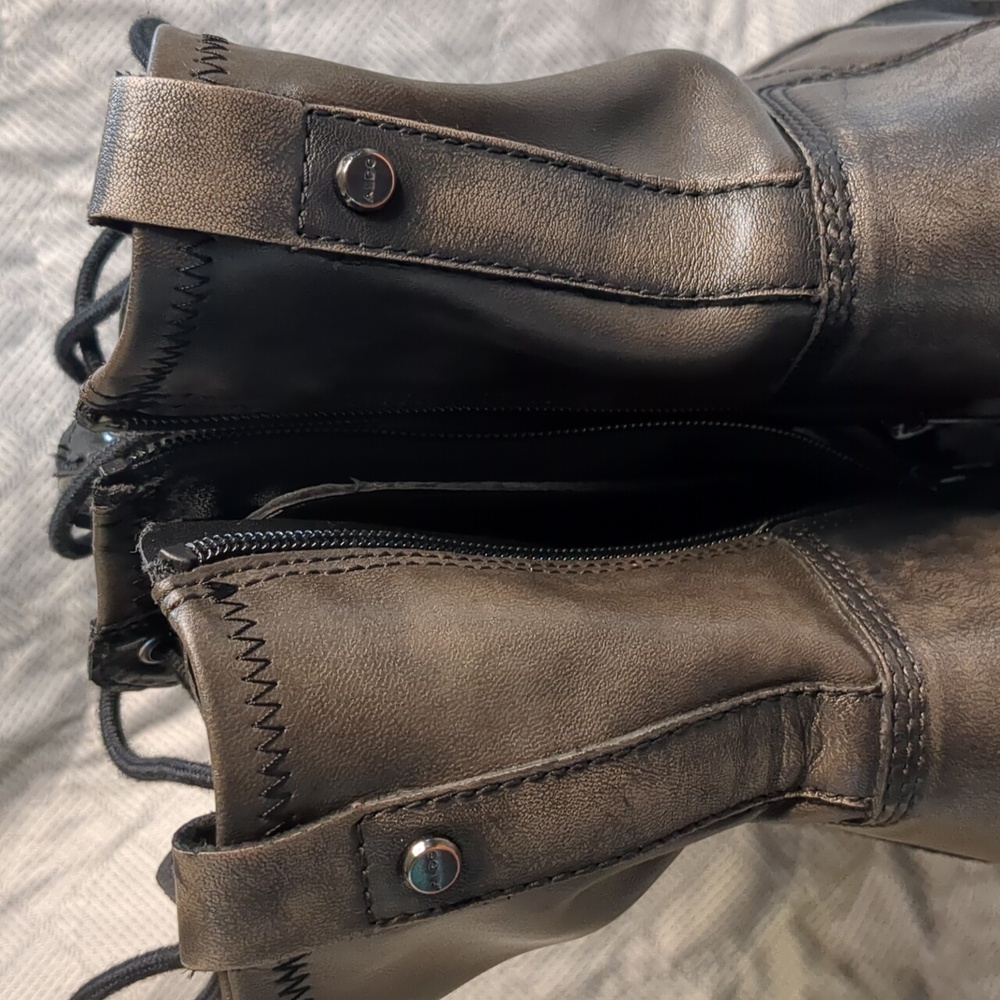 Aldo Metallic Brown Women's Combat Boots - Picture 14 of 16